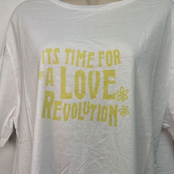 Charlie Holiday Anthropologie Love Revolution boyfriend Tee size 4 NWT - Picture 6 of 14